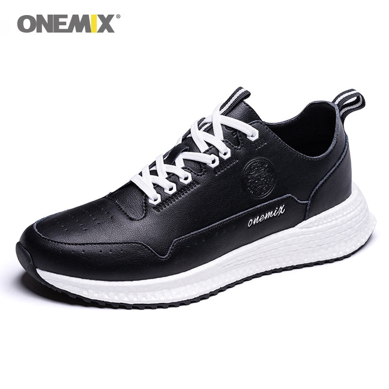 ONEMIX 새 가죽 남성 운동화 레이스 업 트레이너 DMX 워킹 레저 경량 운동화 피트니스 트레킹 캐주얼 신발